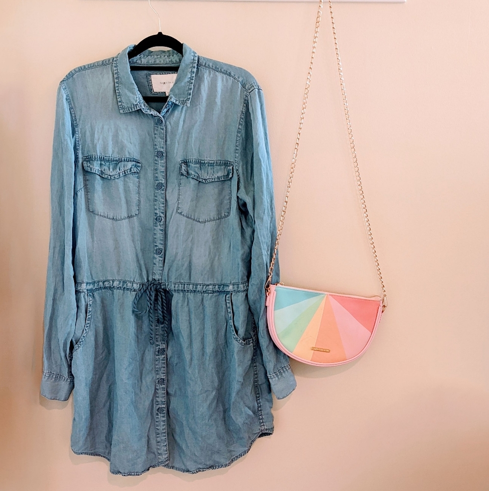 Chambray Button Down Dress